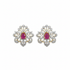 Diamond Ruby Stud - White Background