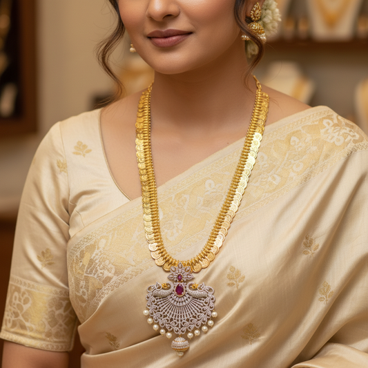 Elegant delicate necklace portrait