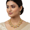Kempu Mango Peacock Necklace Set | Gold Plated with Screw Back Earrings