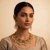 Elegant Model Wearing Temple Necklace Set