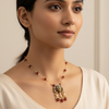 Elegant Model Wearing Temple Necklace