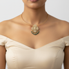 Elegant model wearing the necklace