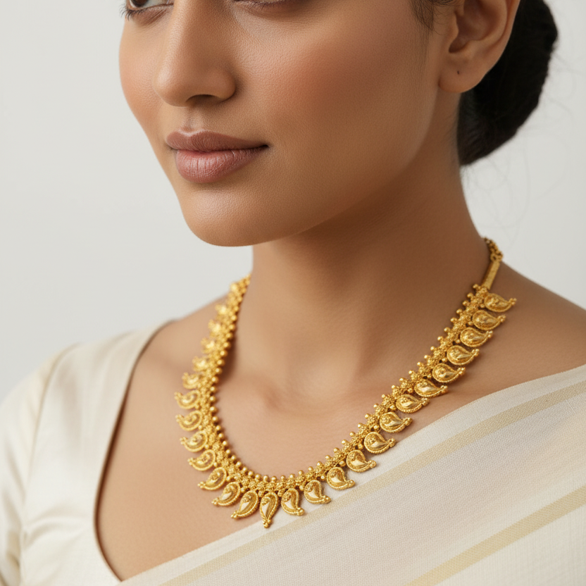 Elegant Model with Temple Necklace
