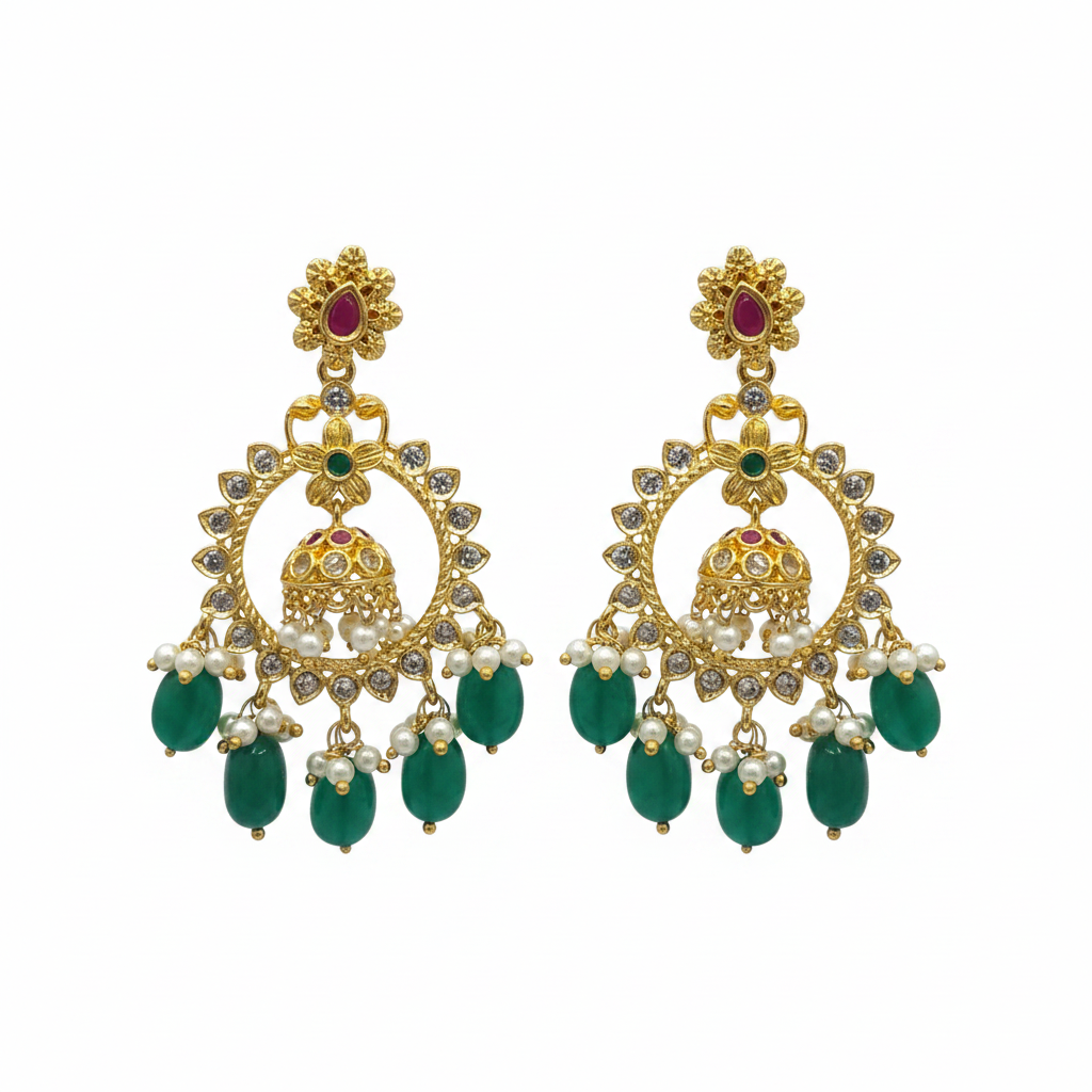 Emerald Chandbali White