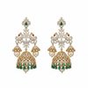 Emerald CZ Jhumka White Background