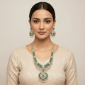 Emerald CZ Necklace Set – Model Editorial