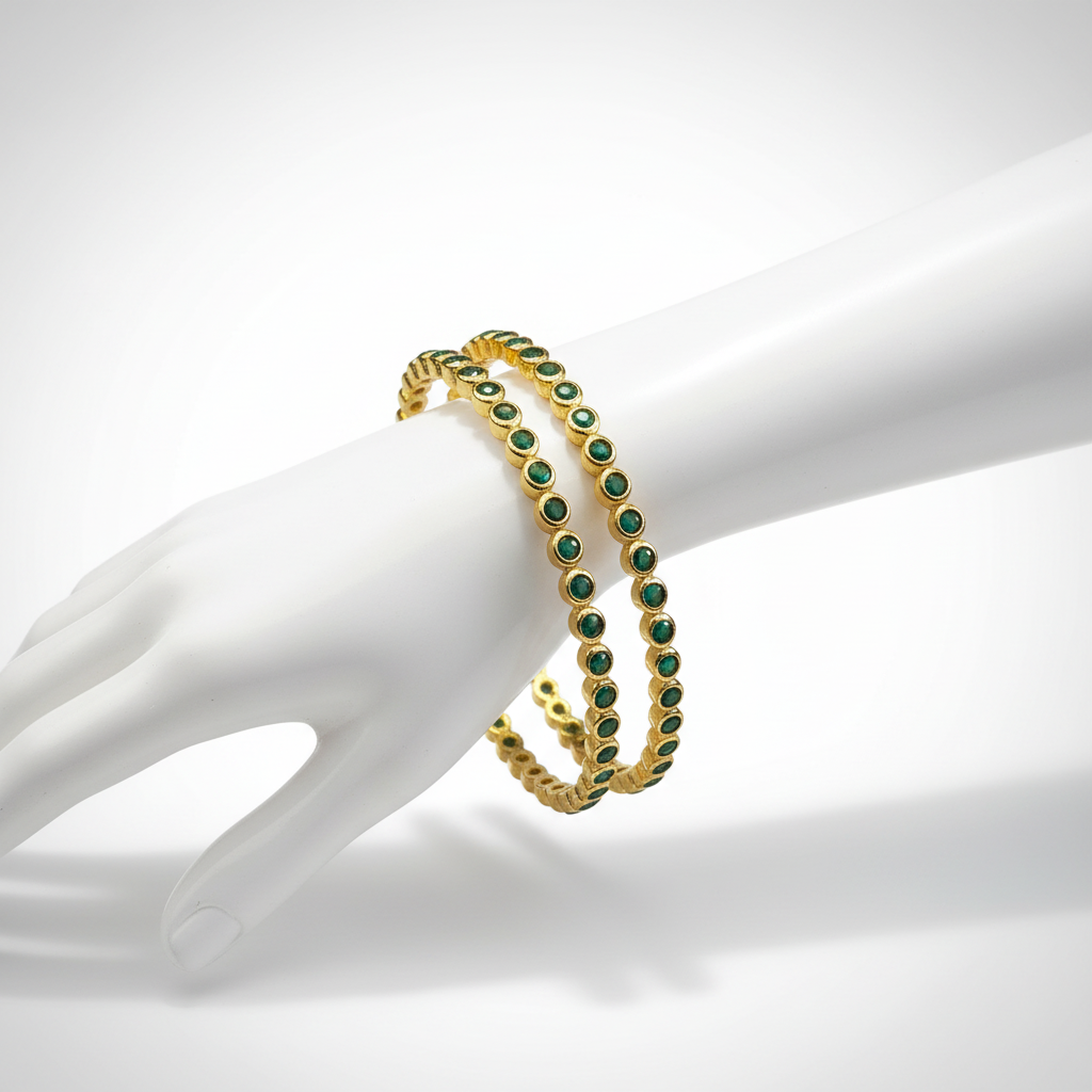 Emerald Green Bangles Mannequin Display