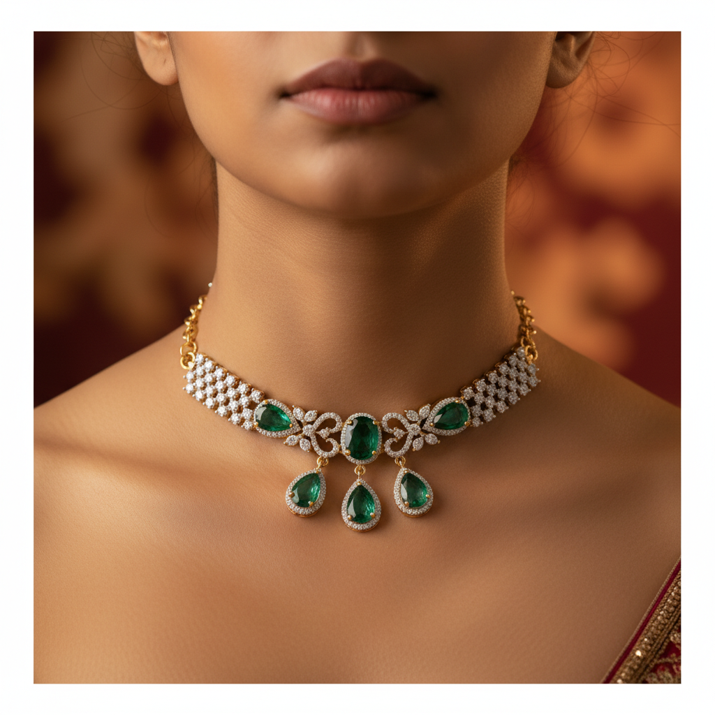 Emerald Green Choker Lifestyle