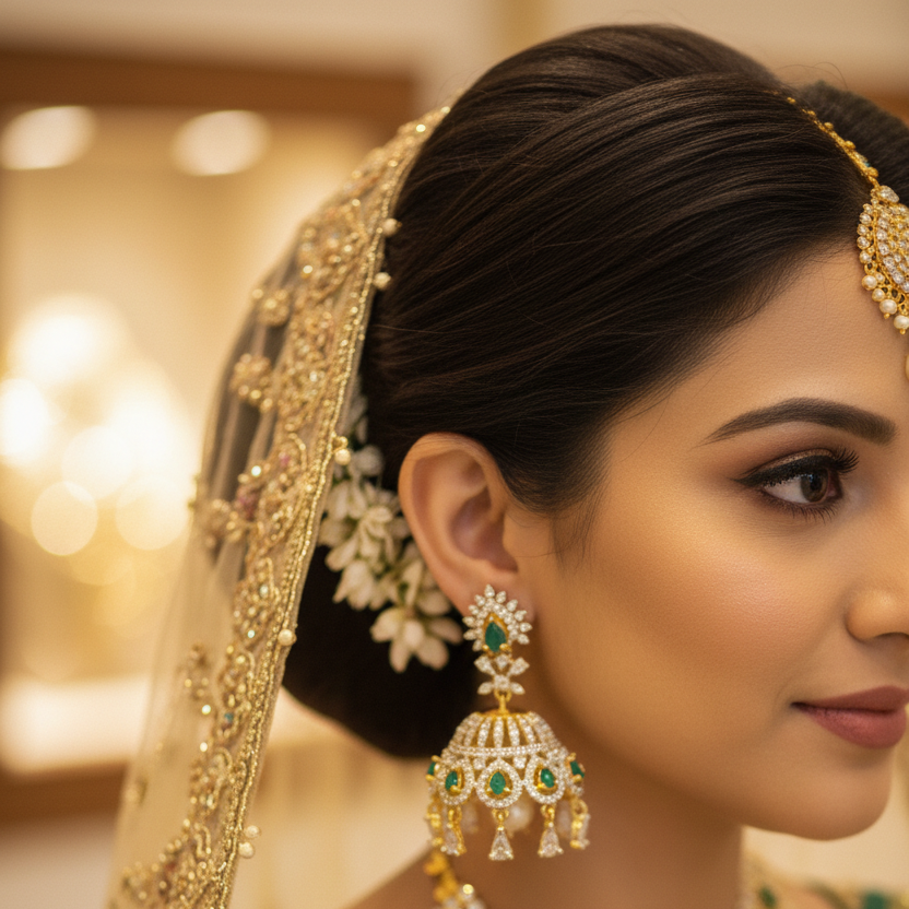 Emerald Green CZ Jhumka – Lifestyle