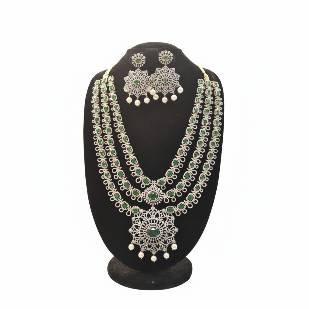 Emerald Green Necklace Set Mannequin Display