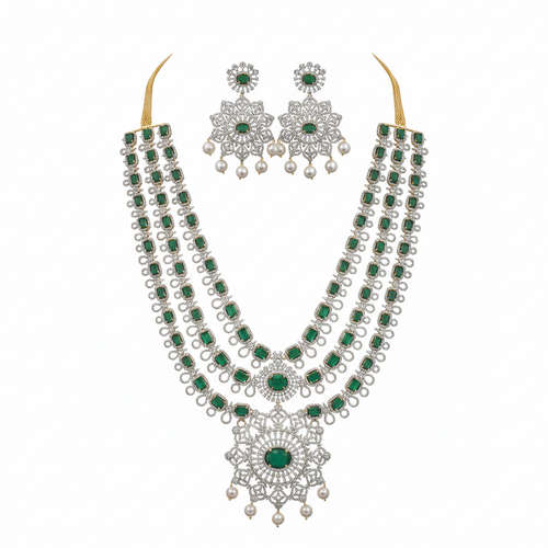 Emerald Green Set White Background
