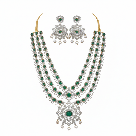 Emerald Green Set White Background