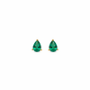 Emerald Green Teardrop Studs - White Background