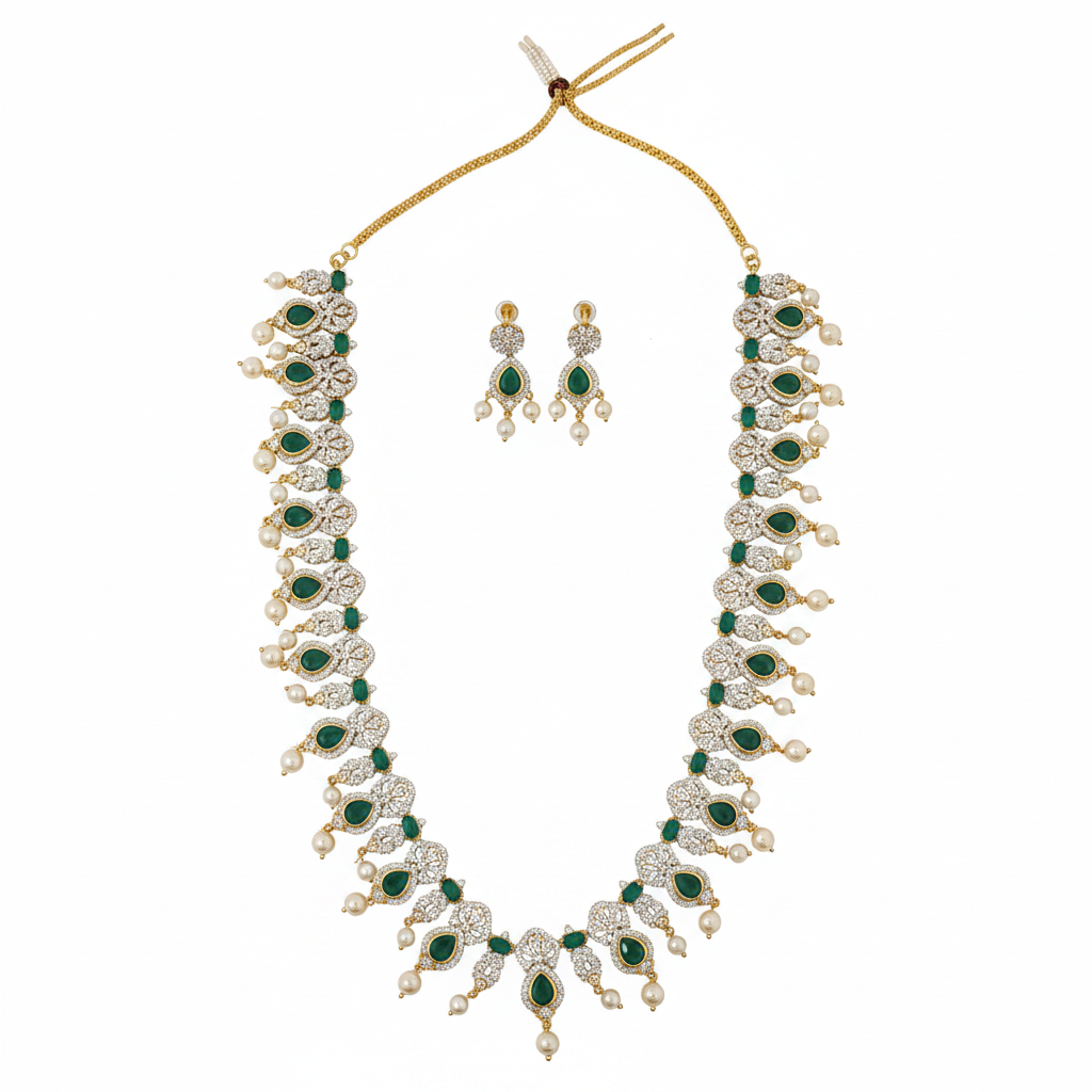 Emerald Long Haram - White Background