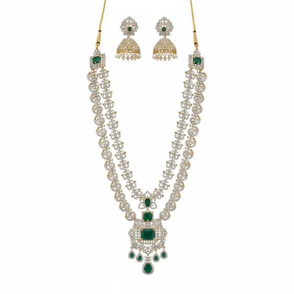 Emerald Necklace Set - White Background