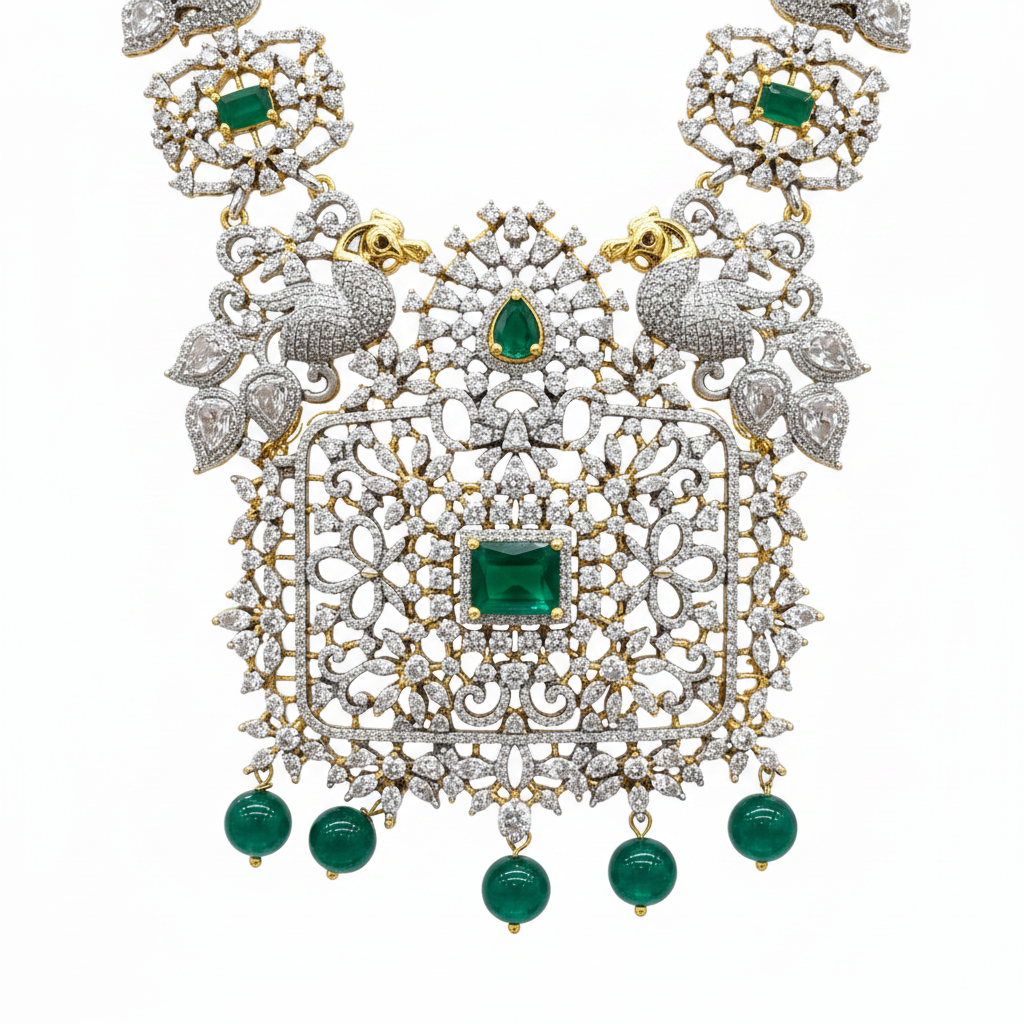 Emerald Pendant White BG