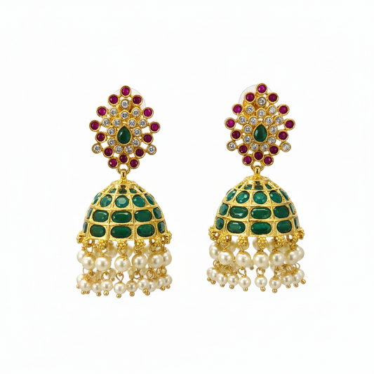 Emerald Polki Jhumka