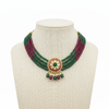 Emerald ruby choker on mannequin