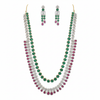Emerald Ruby Necklace Set - White Background
