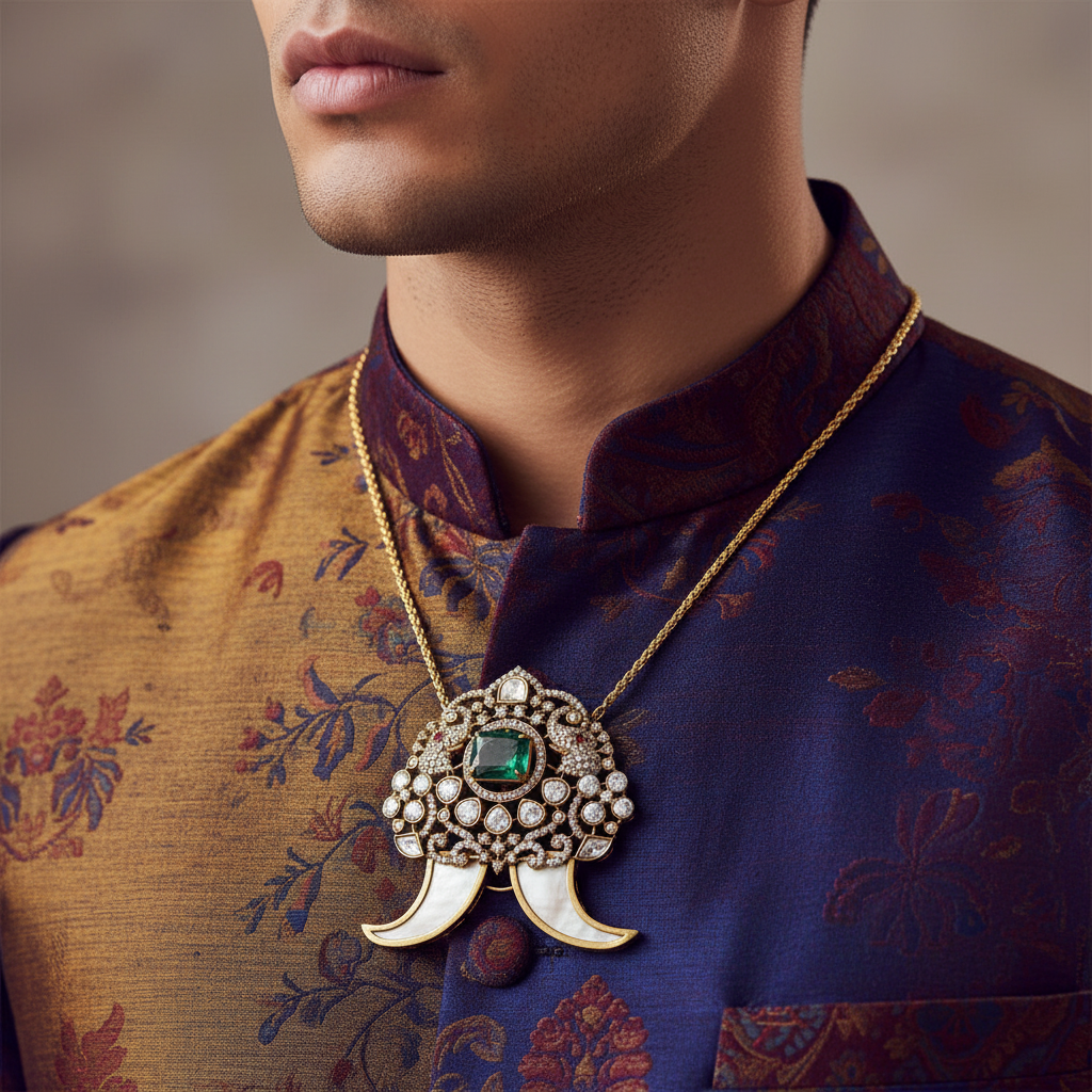 Emerald Tiger Nail Pendant Men's Lifestyle