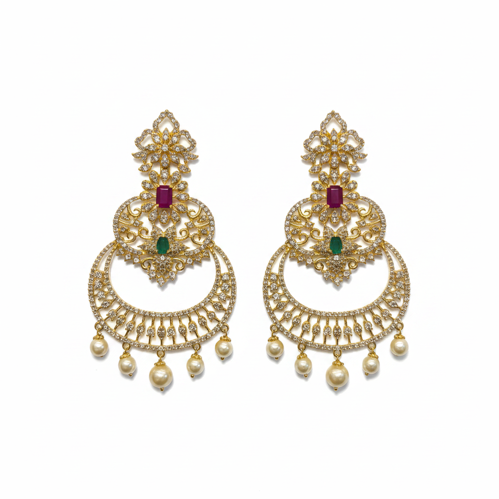 Flat Lay - Chandbali Earrings