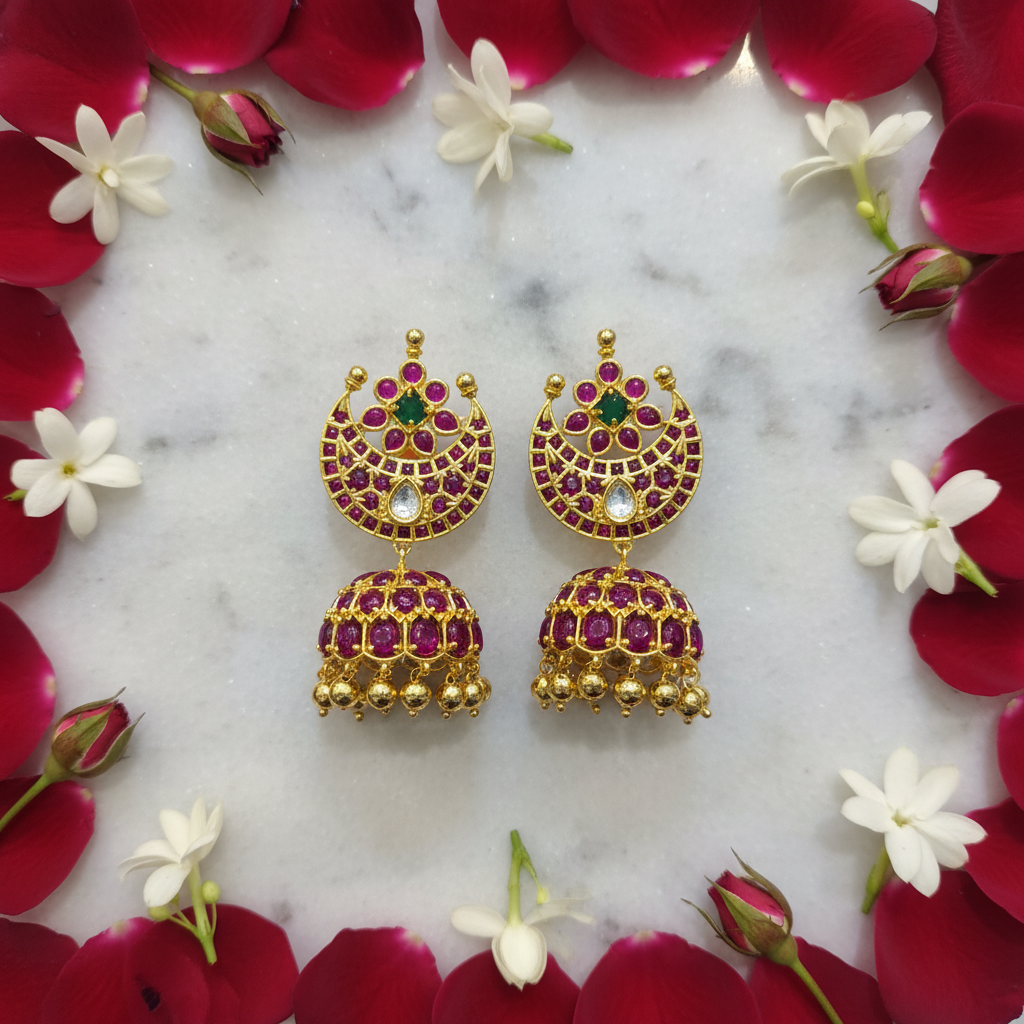 Chandbali Kempu Jhumka