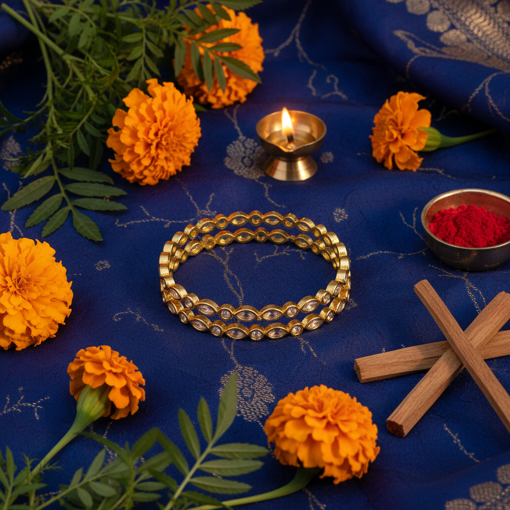 Flat Lay Cultural Context - Gold Bangles