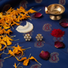 Flat Lay Cultural Context – Gold Diamond Cluster Studs