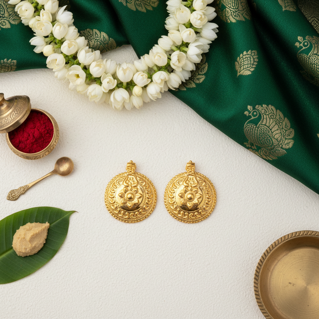 Flat Lay Cultural Context - Temple Earrings