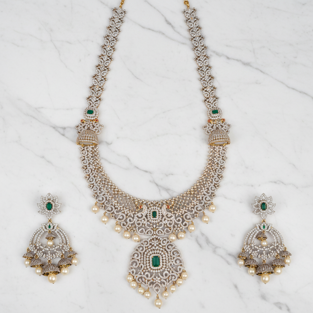 Flat Lay - Diamond Bridal Jewelry Set