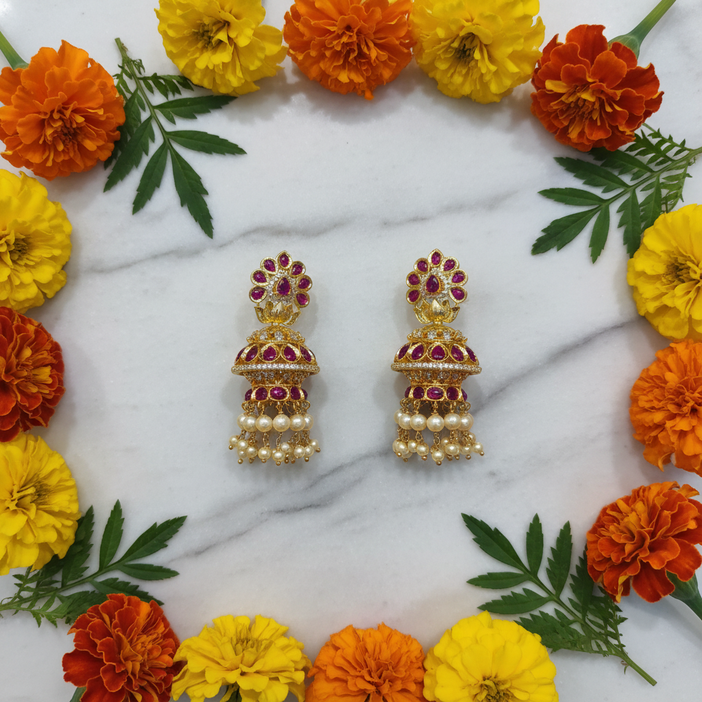 Flat Lay – Kempu Polki Jhumka