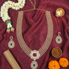 Flat lay temple jewelry with cultural styling