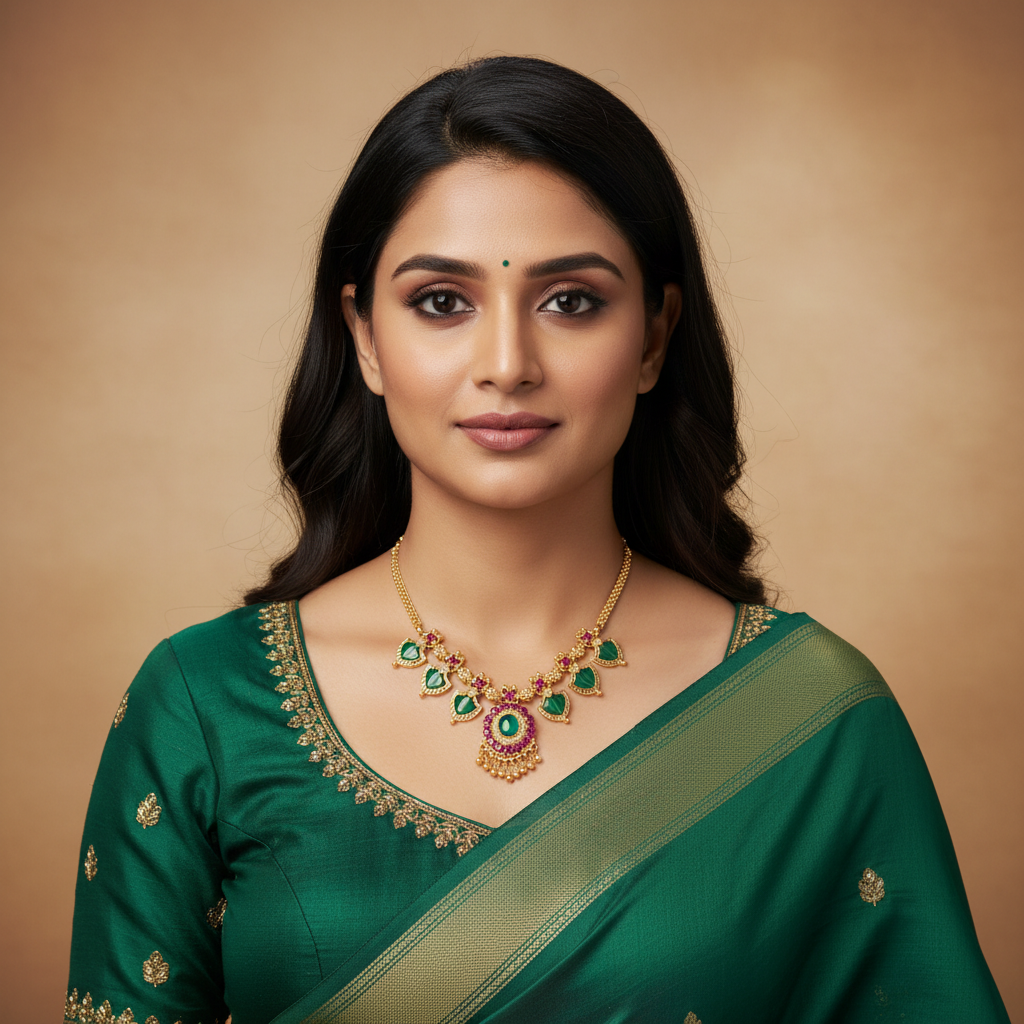 Front-Facing Lifestyle - Temple Jewelry Necklace