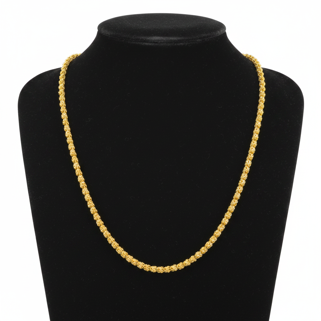 Gold Chain Necklace on Mannequin Display