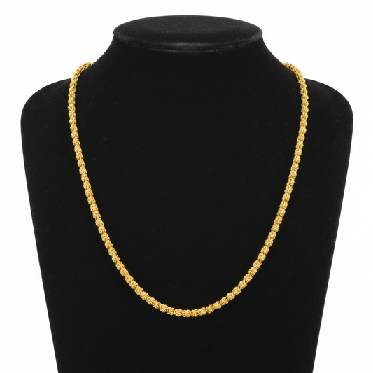 Gold Chain Necklace on Mannequin Display