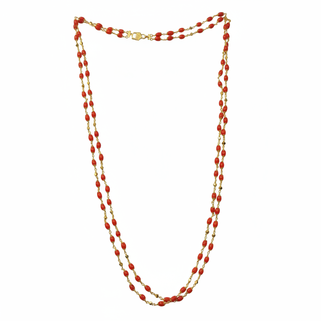 Gold Chain Necklace White BG