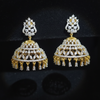 Gold CZ Jhumka Earrings Close-up Detail