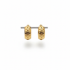 Gold Floral Hoop Earrings – White Background