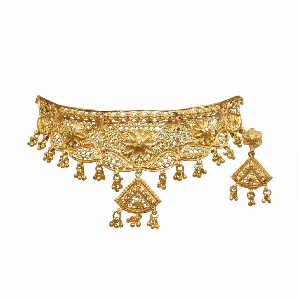 Gold Forming Choker with white background