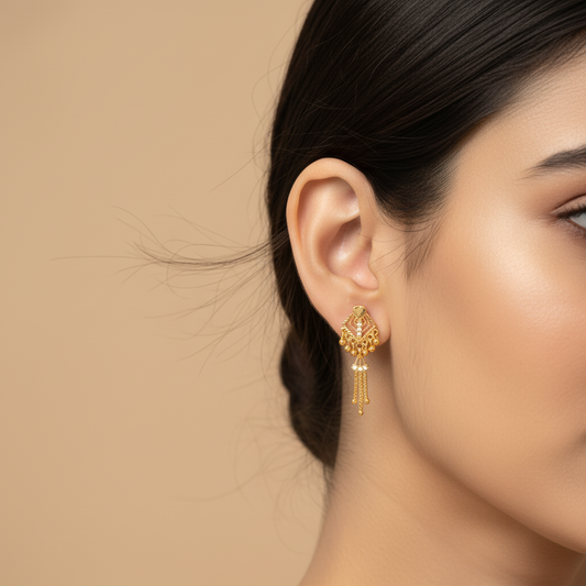 Gold Geometric Tassel Drops