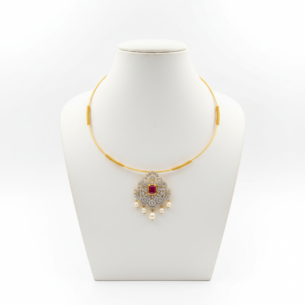 Gold Hasli Choker on Mannequin