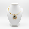 Gold Hasli Choker with Emerald Pendant on Mannequin