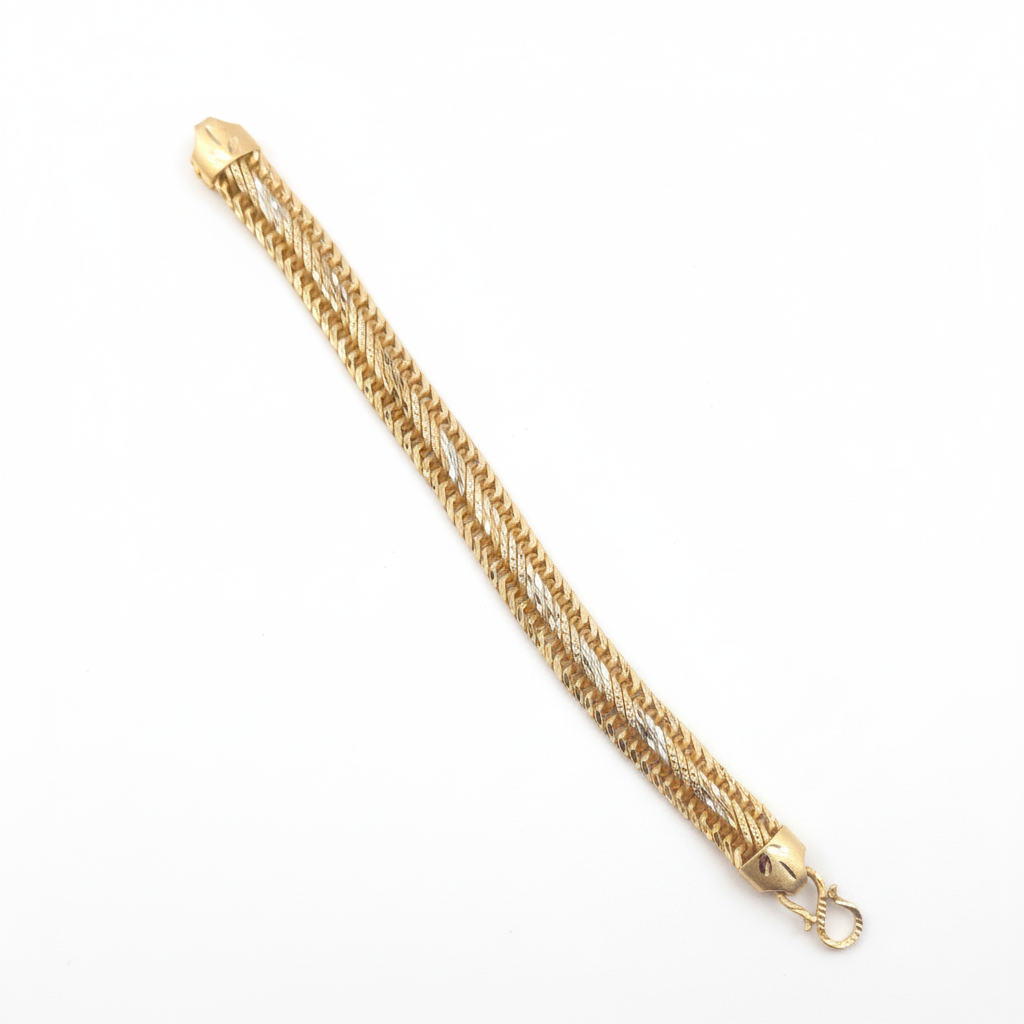 Gold jewelry on white background