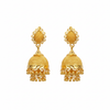 Gold Jhumka Earrings White Background