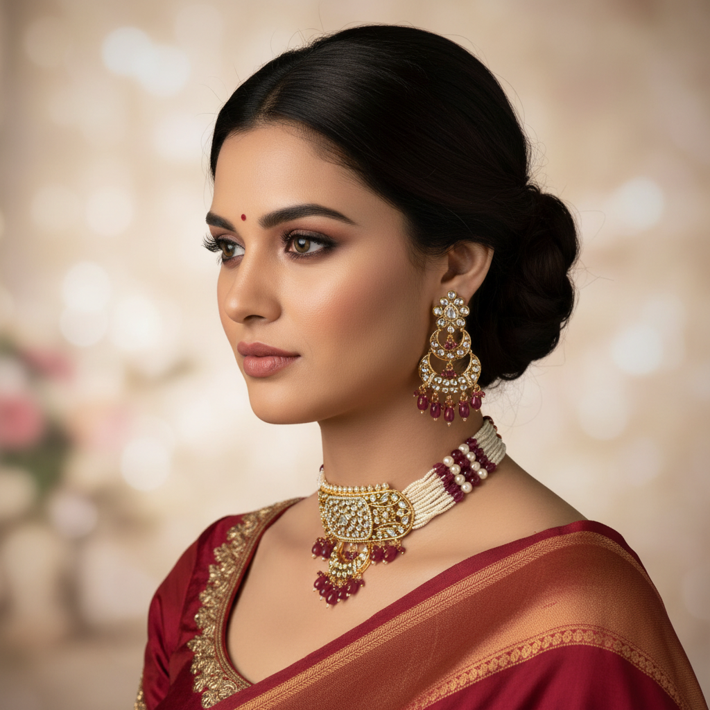 Gold Kundan Choker Chandbali Lifestyle