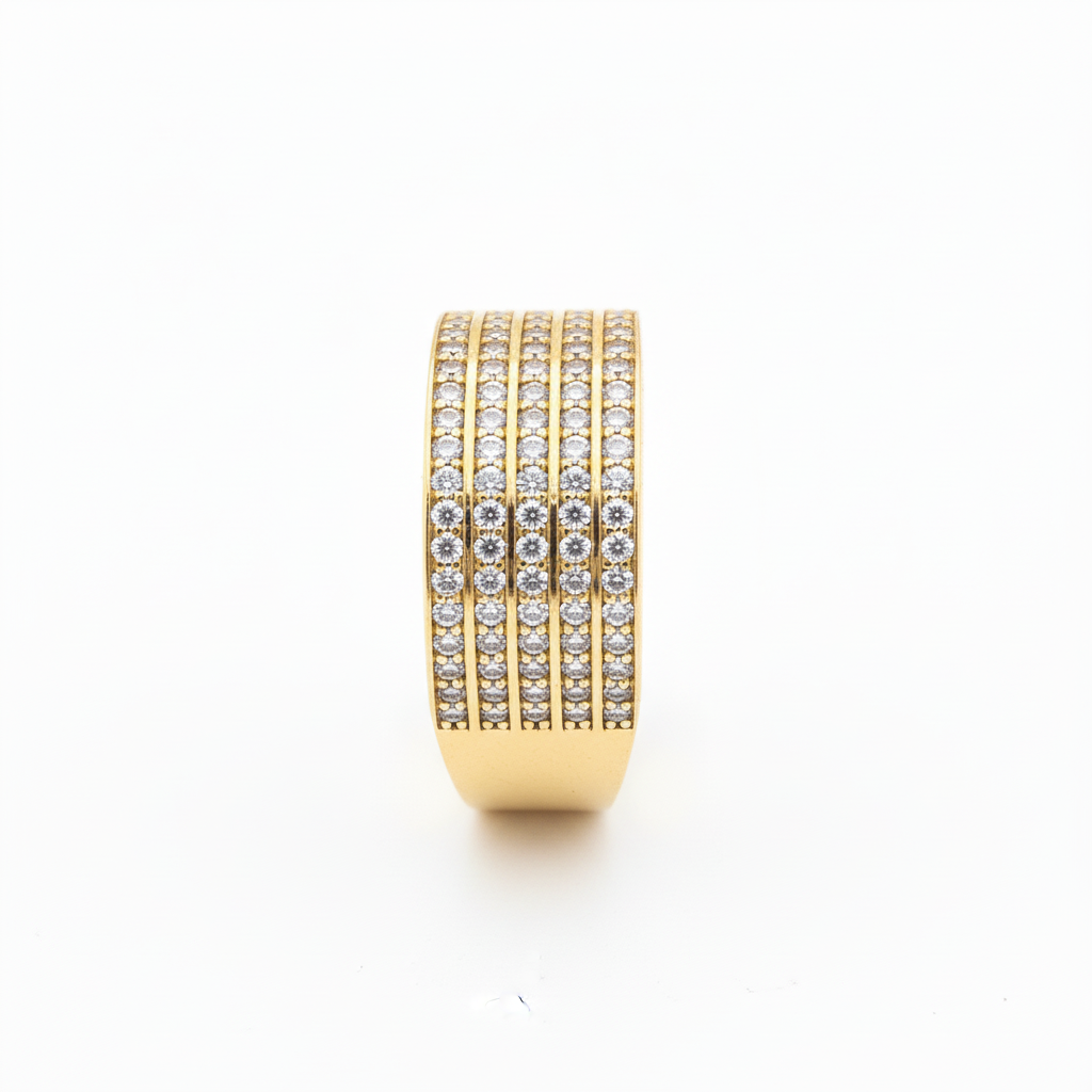 Gold Multi-Row Ring – Standing