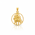 Gold Plated Ambe Maa Locket - White Background