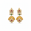 Gold Plated Polki Jhumka Earrings - 