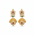 Gold Plated Polki Jhumka Earrings - 