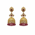 Gold Polki Ruby Dome Jhumka – 